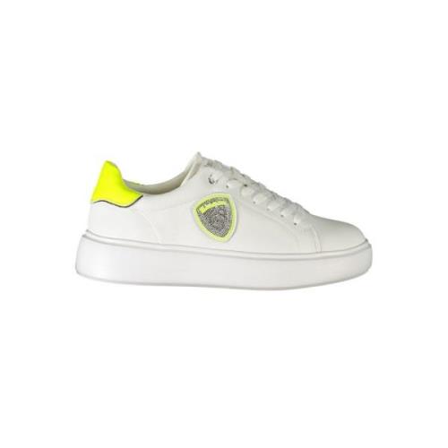 Witte Polyester Sneaker met Veters Blauer , White , Heren