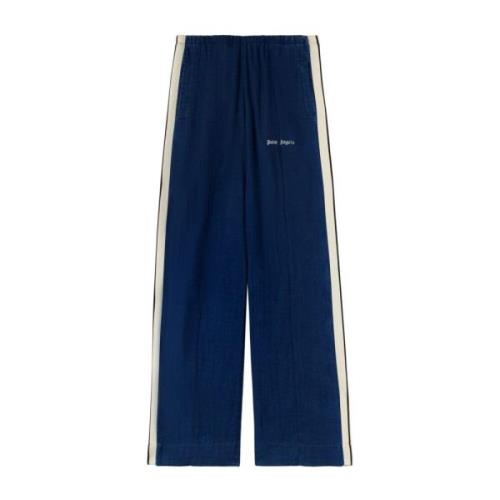 Blauwe Broek met Streepdetail Palm Angels , Blue , Dames