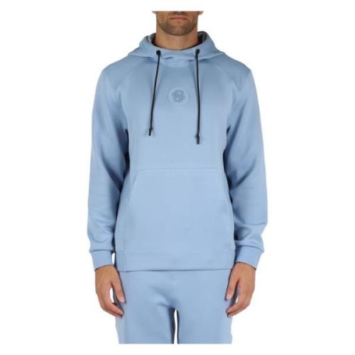 Hoodie van stretchstof met hoge kraag Boss , Blue , Heren