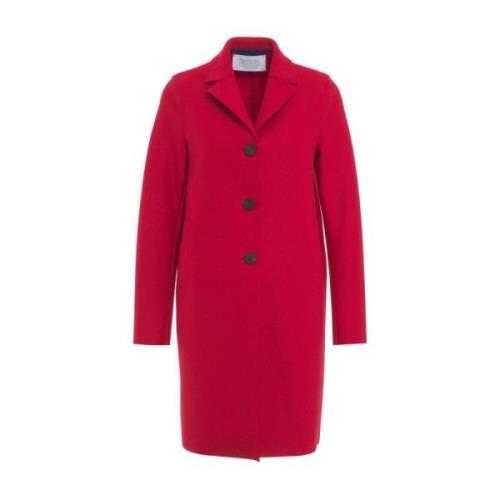 Rode Enkellange Wollen Jas Aw24 Harris Wharf London , Red , Dames