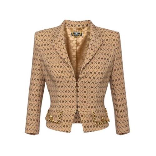 Stijlvolle Jassen voor Vrouwen Elisabetta Franchi , Brown , Dames