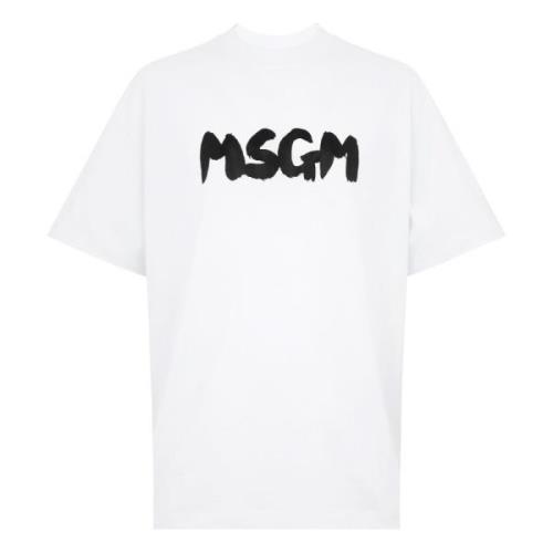 Witte T-shirts en Polos Msgm , White , Heren