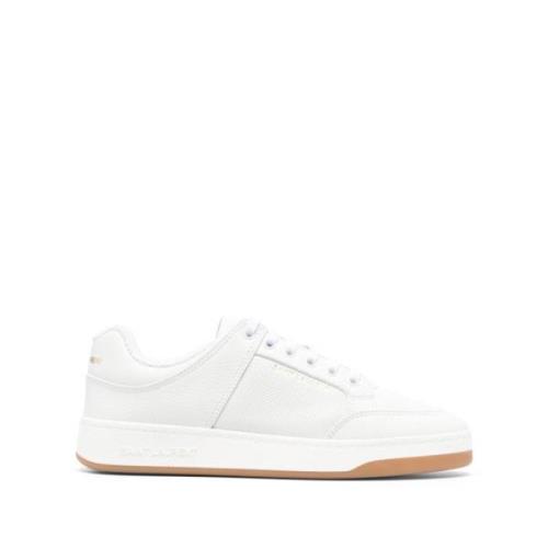 Witte Lage Veterschoenen van Leer Saint Laurent , White , Heren