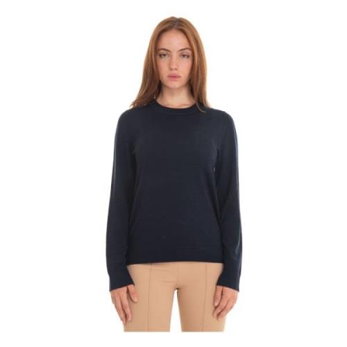 Geribbelde Ronde-Hals Pullover Boss , Blue , Dames