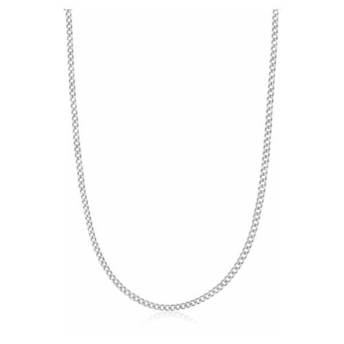 Mens Silver Cuban Link Chain in 3mm Nialaya , Gray , Heren