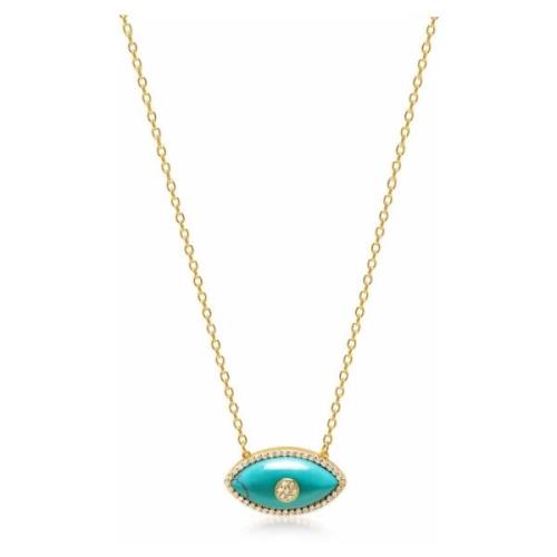 Womens Turquoise Evil Eye Necklace Nialaya , Yellow , Dames