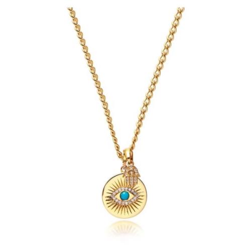 Skyfall Evil Eye and Hamsa Hand Necklace Nialaya , Yellow , Dames