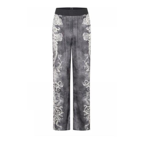 Wijde Broek Donkergrijs Elegant Print Gustav , Gray , Dames