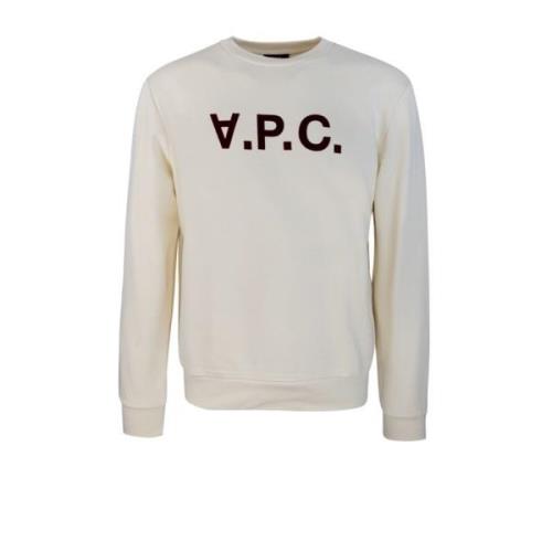 Biologisch Katoen Fluweeleffect Sweaters A.p.c. , Beige , Heren