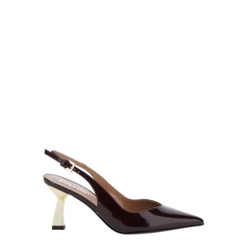 Bordeaux Hiel Metaal Schoen Vrouw Pollini , Red , Dames