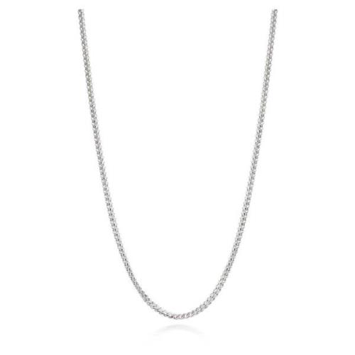 Mens Squared Silver Chain Nialaya , Gray , Heren