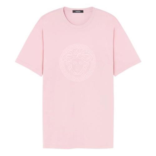 Roze Medusa Motief T-shirts en Polos Versace , Pink , Dames