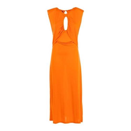 Oranje Zomer Lange Jurk Pinko , Orange , Dames