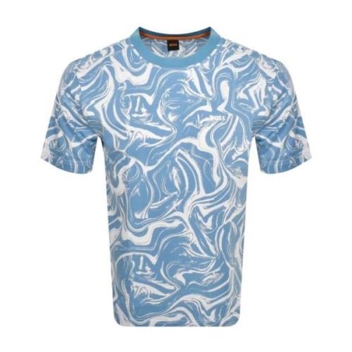 Ocean Blue Heren T-shirt Hugo Boss , Blue , Heren