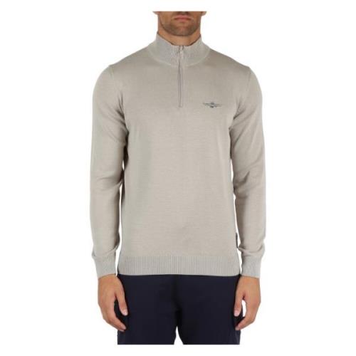 Katoenen Essential Logo Geborduurde Sweater Aeronautica Militare , Bei...