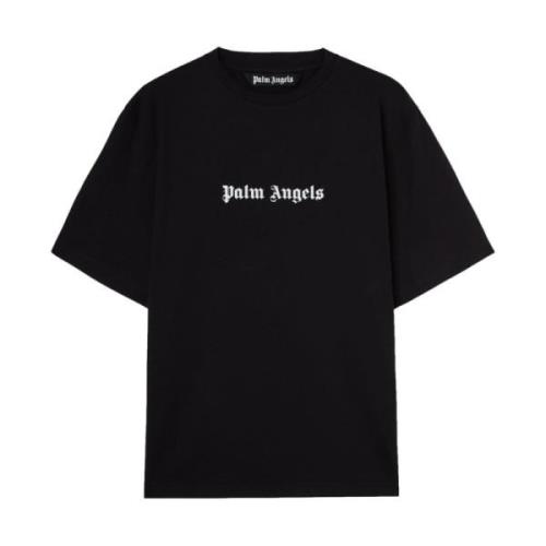 Logo Print Crew Neck T-shirts Palm Angels , Black , Heren