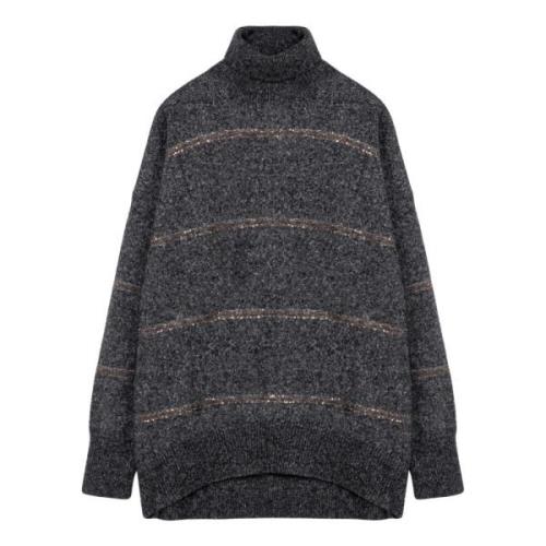 Trui Turtleneck Brunello Cucinelli , Gray , Dames