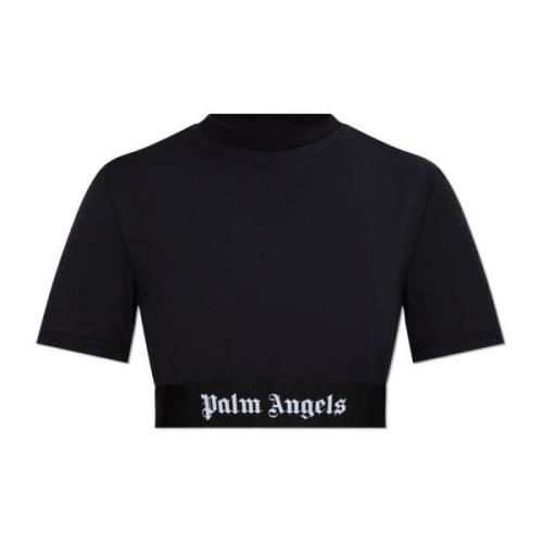 Top met logo Palm Angels , Black , Dames