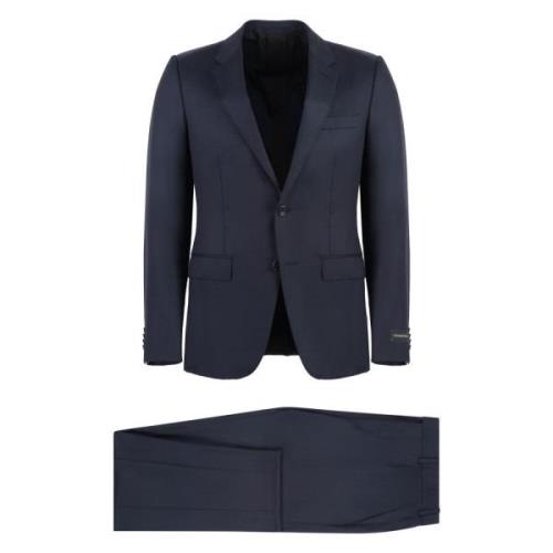 Wol Zijde Pak Z Zegna , Blue , Heren