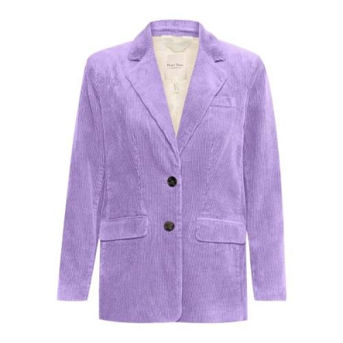 Chalk Violet Blazer met Klassieke Details Part Two , Purple , Dames