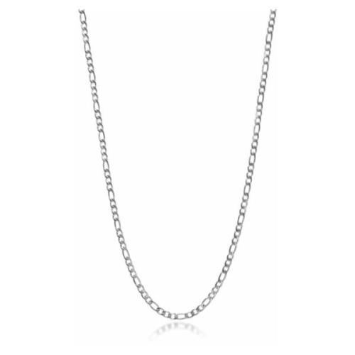 Mens Silver Figaro Chain in 3mm Nialaya , Gray , Heren