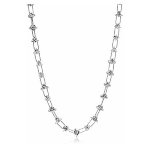 Womens Silver Barbed Wire Necklace Nialaya , Gray , Dames