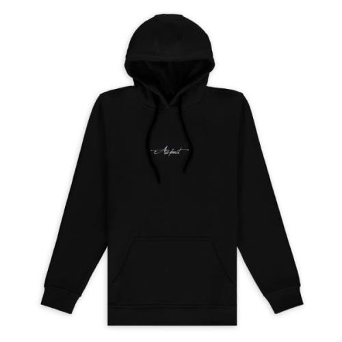 Zwarte Signature Hoodie - Trendy Design Aspact , Black , Heren