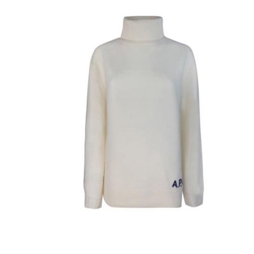 Gezellig Unisex Sweater Polo Kraag A.p.c. , Beige , Dames