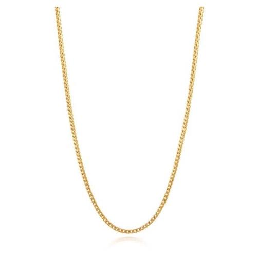 Mens Squared Gold Chain Nialaya , Yellow , Heren