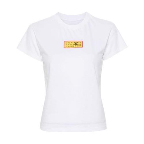 Witte Katoenen Jersey Crew Neck T-shirt MM6 Maison Margiela , White , ...