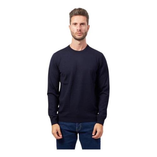 Blauwe Crew Neck Sweater Boss , Blue , Heren