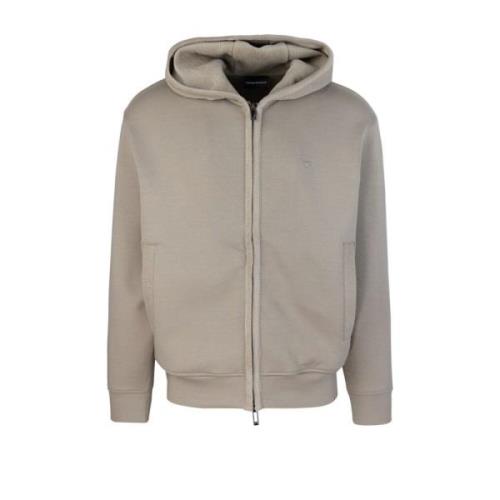 Grijze Hoodie Met Rits Emporio Armani , Gray , Heren