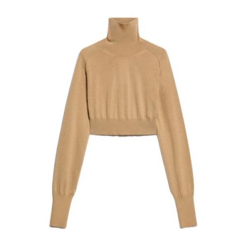 Beige Wol Mock Neck Sweater Sportmax , Beige , Dames