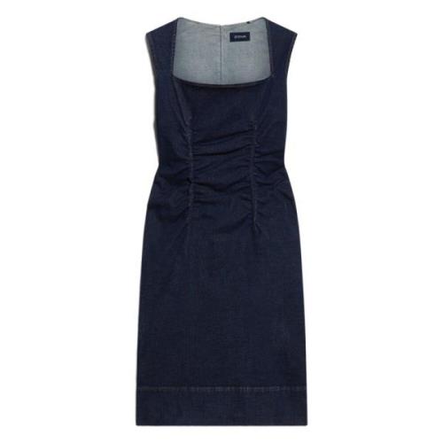 Indigo Denim Scroll Jurk Sportmax , Blue , Dames