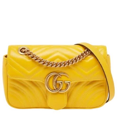 Pre-owned Leather gucci-bags Gucci Vintage , Yellow , Dames