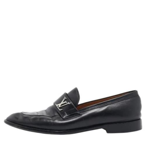 Pre-owned Leather flats Louis Vuitton Vintage , Black , Heren