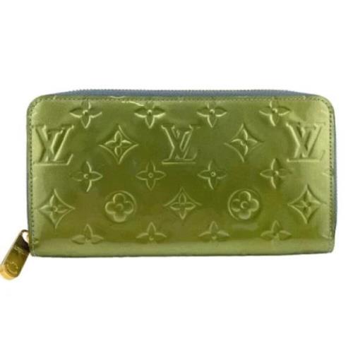 Pre-owned Leather wallets Louis Vuitton Vintage , Green , Dames