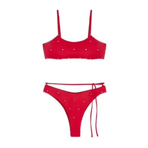 Bikini TOP EN Slip Americano Vast Lovers Line F**k , Red , Dames