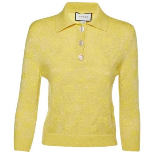 Pre-owned Fabric tops Gucci Vintage , Yellow , Dames