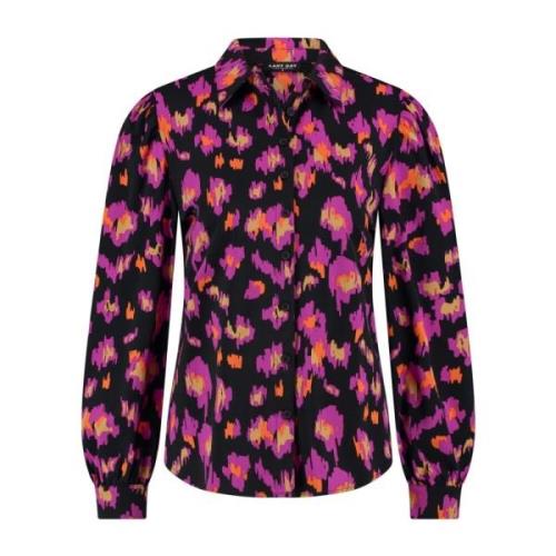 Luipaard Blouse Lady Day , Pink , Dames