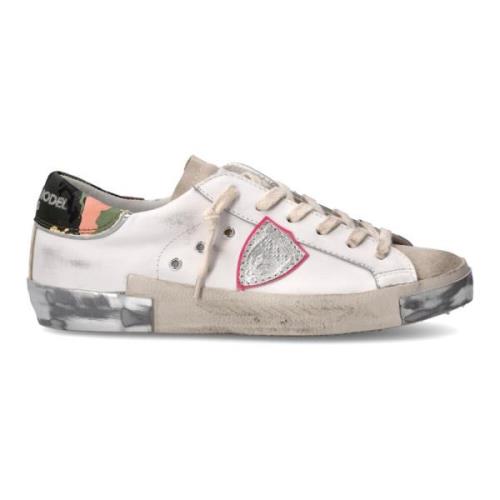 Urban Sporty-Chic Sneakers, Wit Roze Philippe Model , White , Dames