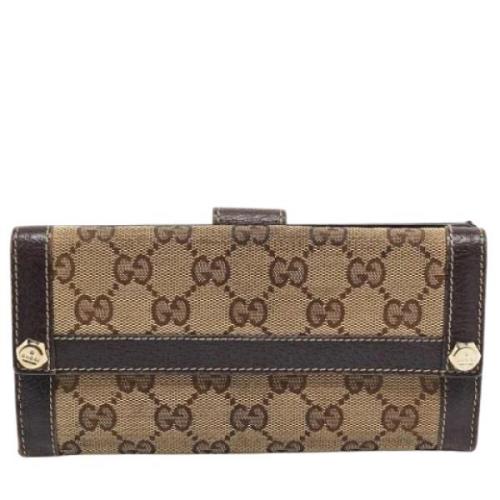 Pre-owned Canvas wallets Gucci Vintage , Brown , Dames