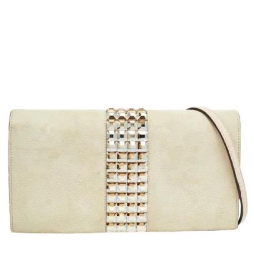 Pre-owned Suede clutches Gucci Vintage , Beige , Dames