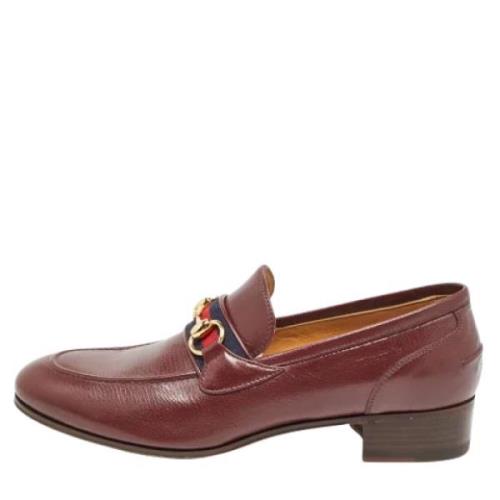 Pre-owned Leather flats Gucci Vintage , Red , Heren