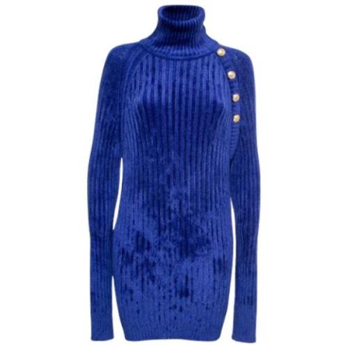 Pre-owned Knit dresses Balmain Pre-owned , Blue , Dames