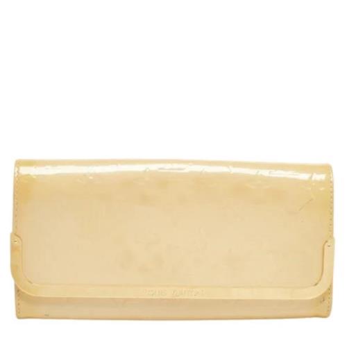 Pre-owned Leather clutches Louis Vuitton Vintage , Yellow , Dames