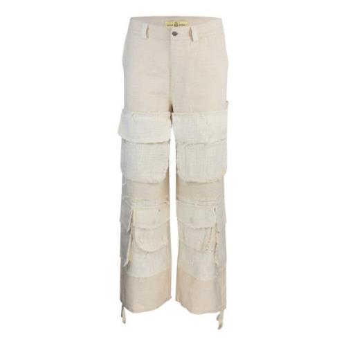 Cargo Stone Wash Broek Untitled Artworks , White , Heren