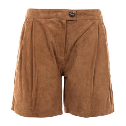 Geroosterde Kokosnoot Bruin Leren Shorts Liu Jo , Brown , Dames