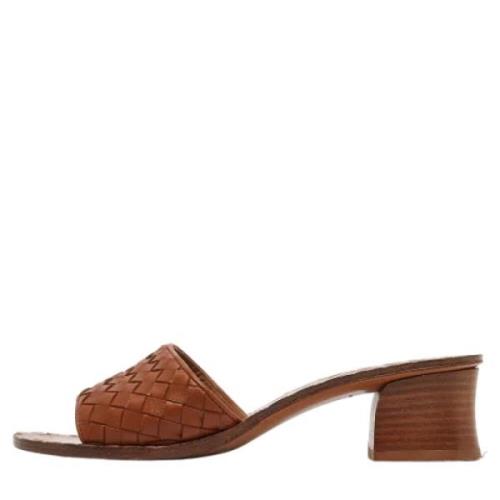 Pre-owned Leather sandals Bottega Veneta Vintage , Brown , Dames