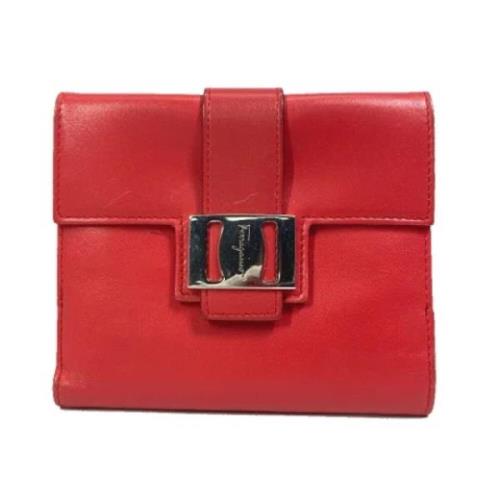 Pre-owned Leather wallets Salvatore Ferragamo Pre-owned , Red , Dames